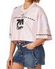 L/AB C/O OFF-WHITE L/AB C/O OFF-WHITE Cropped Mesh Jersey Top - 3