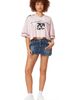 L/AB C/O OFF-WHITE L/AB C/O OFF-WHITE Cropped Mesh Jersey Top - 5