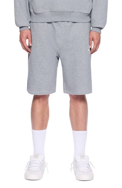 L/AB C/O OFF-WHITE L/AB C/O OFF-WHITE Diagonal Logo Cotton French Terry Sweat Shorts