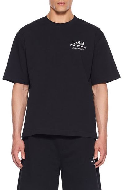 L/AB C/O OFF-WHITE L/AB C/O OFF-WHITE Diagonal Stripe Logo Graphic T-Shirt