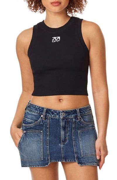 L/AB C/O OFF-WHITE L/AB C/O OFF-WHITE Graphic Rib Crop Tank