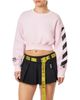 L/AB C/O OFF-WHITE L/AB C/O OFF-WHITE Logo Graphic Crop Sweatshirt - 1
