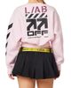 L/AB C/O OFF-WHITE L/AB C/O OFF-WHITE Logo Graphic Crop Sweatshirt - 2