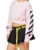 L/AB C/O OFF-WHITE L/AB C/O OFF-WHITE Logo Graphic Crop Sweatshirt - 3