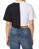 L/AB C/O OFF-WHITE L/AB C/O OFF-WHITE Spliced Graphic Cropped T-Shirt - 2