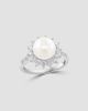 Lab Grown Diamonds with Pearl Women's 18K White Gold, 0.73 TCW Lab-Grown Diamond & Freshwater Pearl Ring - 1