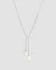 Lab Grown Diamonds with Pearl Women's 18K White Gold, 2.19 TCW Lab-Grown Diamond & Freshwater Pearl Necklace - 1