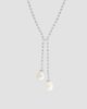 Lab Grown Diamonds with Pearl Women's 18K White Gold, 2.19 TCW Lab-Grown Diamond & Freshwater Pearl Necklace - 3
