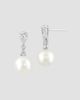 Lab Grown Diamonds with Pearl Women's 18K White Gold & 1.28 TCW Lab-Grown Diamond Drop Earrings - 3