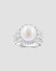 Lab Grown Diamonds with Pearl Women's 18K White Gold, Cultured Freshwater Pearl & 2.09 TCW Lab-Grown Diamond Halo Ring - 3