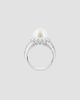 Lab Grown Diamonds with Pearl Women's 18K White Gold, Cultured Freshwater Pearl & 2.09 TCW Lab-Grown Diamond Halo Ring - 4