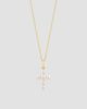 Lab Grown Diamonds with Pearl Women's 18K Yellow Gold & Cultured Freshwater Pearl Cross Pendant Necklace - 1