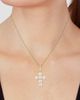 Lab Grown Diamonds with Pearl Women's 18K Yellow Gold & Cultured Freshwater Pearl Cross Pendant Necklace - 2