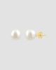 Lab Grown Diamonds with Pearl Women's 18K Yellow Gold & Freshwater Pearl Stud Earrings - 3