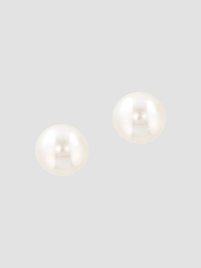 Lab Grown Diamonds with Pearl Women's 18K Yellow Gold & Freshwater Pearl Stud Earrings/9MM