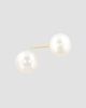 Lab Grown Diamonds with Pearl Women's 18K Yellow Gold & Freshwater Pearl Stud Earrings/9MM - 3