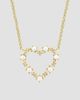 Lab Grown Diamonds with Pearl Women's 18K Yellow Gold, Cultured Freshwater Pearl & 0.09 TCW Diamond Heart Pendant Necklace - 1