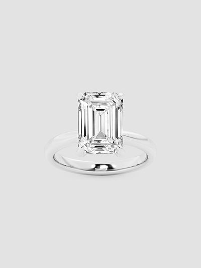Lab Grown Diamonds Women's 14K White Gold & 5.5 TCW Emerald-Cut Lab-Grown Diamond Solitaire Ring