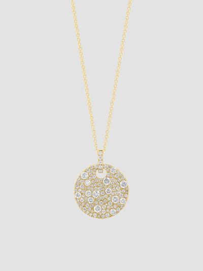 Lab Grown Diamonds Women's 14K Yellow Gold 1.49 TCW Lab-Grown Diamond Medallion Necklace
