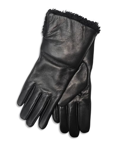 Labonia Labonia Fancy Leather & Cashmere Lined Shearling Cuff Gloves