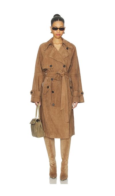 L'Academie L'Academie By Marianna Dara Suede Trench Coat