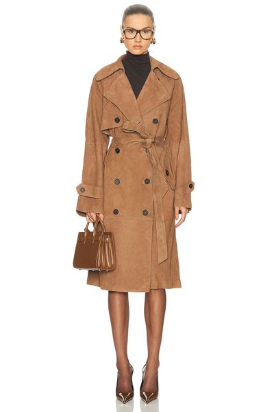 L'Academie L'Academie Dara Suede Trench Coat