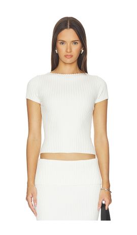 L'Academie L'Academie Jordin Short Sleeve Rib Top