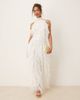 Lace & Beads Lace & Beads backless ruffle tulle maxi dress in ivory-White - 1