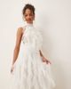 Lace & Beads Lace & Beads backless ruffle tulle maxi dress in ivory-White - 4