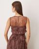 Lace & Beads Lace & Beads bandeau mesh top in leopard-print plum-Purple - 3