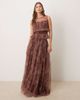 Lace & Beads Lace & Beads bandeau mesh top in leopard-print plum-Purple - 4