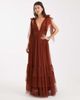 Lace & Beads Lace & Beads Bridesmaid bow shoulder tulle maxi dress in rust-Brown - 1