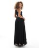 Lace & Beads Lace & Beads Bridesmaid one shoulder maxi dress in black - 3
