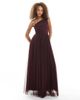Lace & Beads Lace & Beads Bridesmaid one shoulder maxi dress in plum-Red - 1