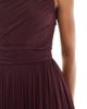 Lace & Beads Lace & Beads Bridesmaid one shoulder maxi dress in plum-Red - 4
