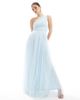 Lace & Beads Lace & Beads Bridesmaid one shoulder maxi dress in powder blue - 1