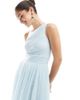Lace & Beads Lace & Beads Bridesmaid one shoulder maxi dress in powder blue - 2