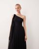 Lace & Beads Lace & Beads Bridesmaid one shoulder scarf neck maxi dress in black - 4
