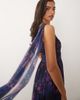 Lace & Beads Lace & Beads Bridesmaid one shoulder scarf neck maxi dress in dark blue floral-Multi - 3