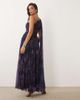 Lace & Beads Lace & Beads Bridesmaid one shoulder scarf neck maxi dress in dark blue floral-Multi - 4