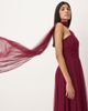 Lace & Beads Lace & Beads Bridesmaid one shoulder scarf neck maxi dress in fig-Purple - 2