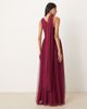 Lace & Beads Lace & Beads Bridesmaid one shoulder scarf neck maxi dress in fig-Purple - 3