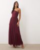 Lace & Beads Lace & Beads Bridesmaid one shoulder scarf neck maxi dress in fig-Red - 1