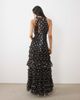 Lace & Beads Lace & Beads chiffon halter neck tie back ruffle maxi dress in black and tan polka dot - 4