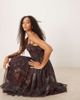 Lace & Beads Lace & Beads corset tulle midaxi dress in blurred plum - 1
