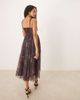 Lace & Beads Lace & Beads corset tulle midaxi dress in blurred plum - 2