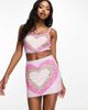 Lace & Beads Lace & Beads embellished heart crop top in lilac - part of a set-Purple - 1