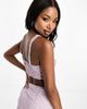 Lace & Beads Lace & Beads embellished heart crop top in lilac - part of a set-Purple - 3