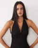 Lace & Beads Lace & Beads halter neck ruffle skirt textured maxi dress in black - 4