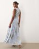 Lace & Beads Lace & Beads high neck sleeveless dropped waist full skirted chiffon maxi dress in blue - 3